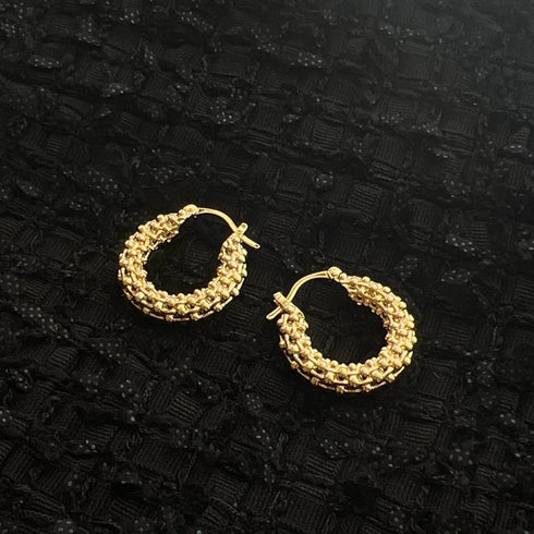 tweed pierce/earring